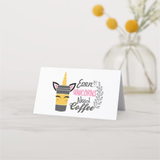 Even Unicorns Need Coffee Party Place Card