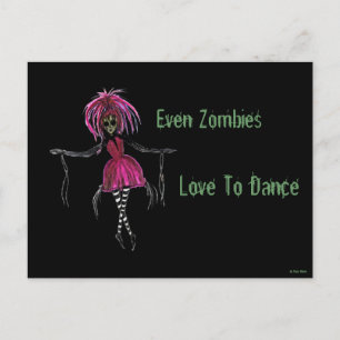 "Even Zombies Love to Dance" Postcard