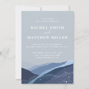 Evenin in the hills mountains bleu blue dusty  invitation