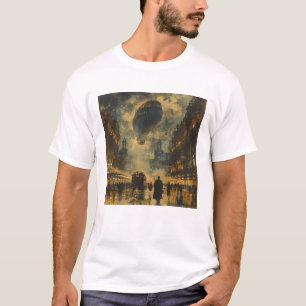 Evening Arrival – A Steampunk Street Scene T-Shirt