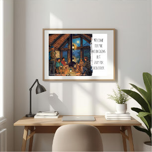 Evening at a Sherpa Lodge – Mt. Everest Region Poster