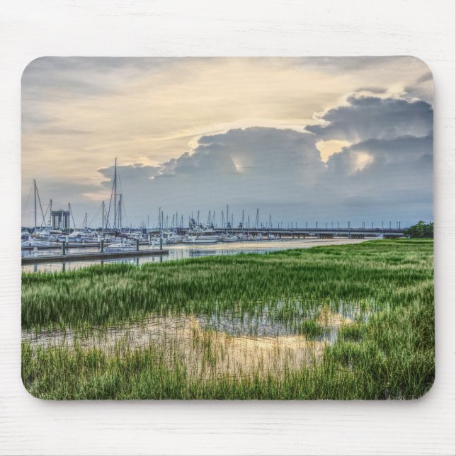Evening At Charleston Harbour Mouse Pad (Front)