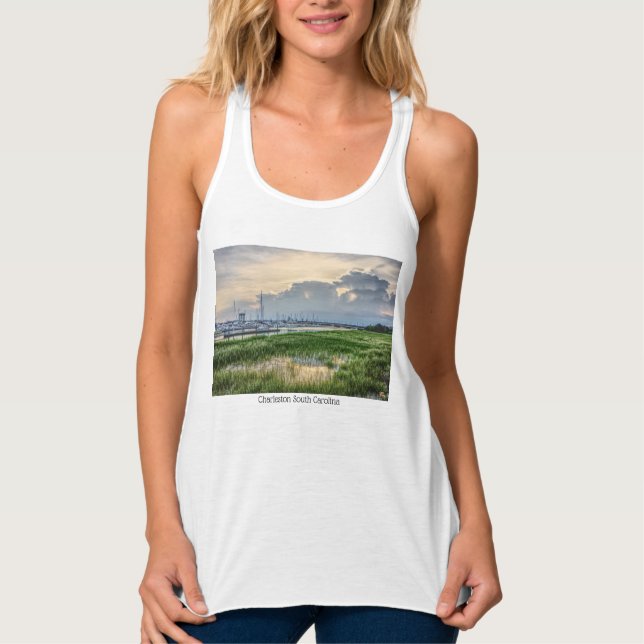 Evening At Charleston Harbour Singlet (Front)