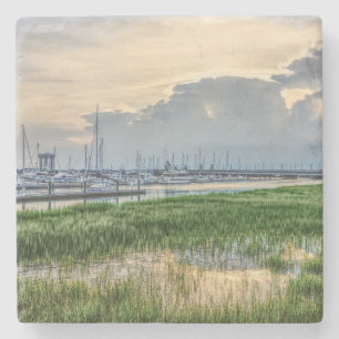 Evening At Charleston Harbour Stone Coaster