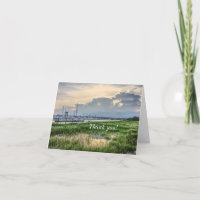 Evening At Charleston Harbour Thank You Card