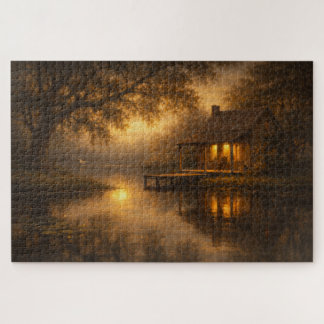 Evening at Ease | Lake Cabin Art | Puzzle
