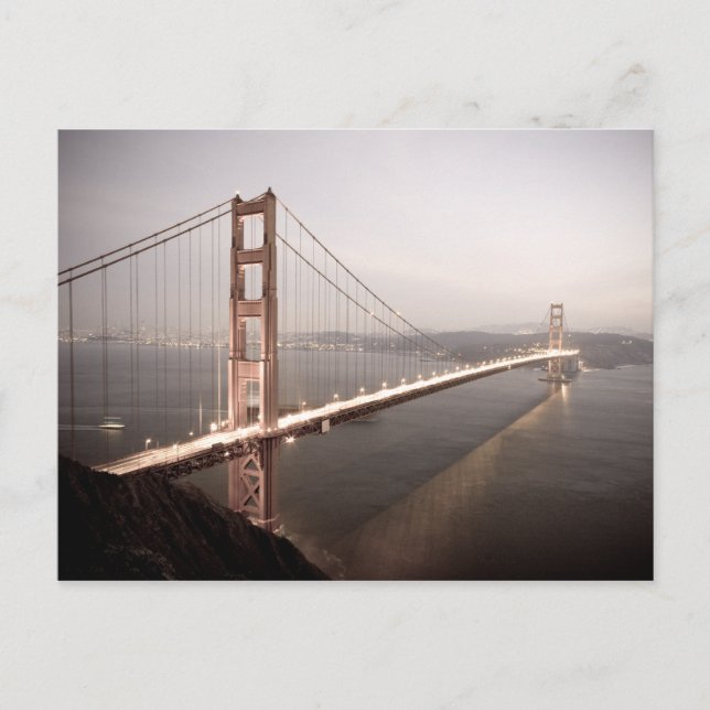 Evening at the Golden Gate Bridge postcard (Front)