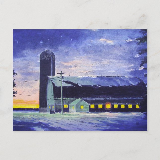 Evening Barn Sunset-postcard Postcard (Front)