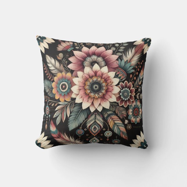 Evening Boho Blooms Cushion (Front)