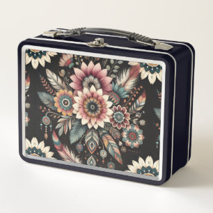 Evening Boho Blooms Metal Lunch Box