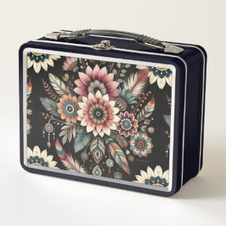 Evening Boho Blooms Metal Lunch Box