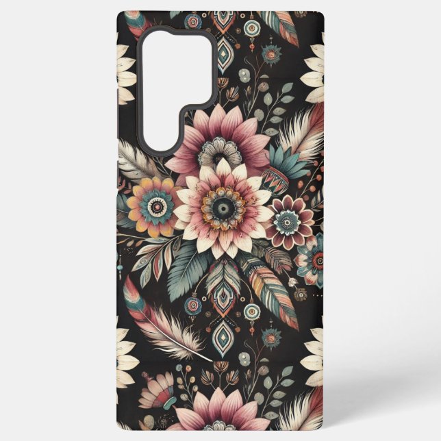 Evening Boho Blooms Samsung Galaxy S22 Ultra Case (Back)