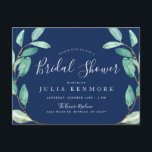 Evening Botanical | Bridal Shower Invite Postcard<br><div class="desc">Make a vivid impression on your future guests with this unique greenery themed Bridal Shower card. All objects in this design are unlocked and customisable including the individual leaves themselves.</div>