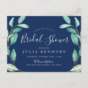 Evening Botanical Bridal Shower Invite Postcard
