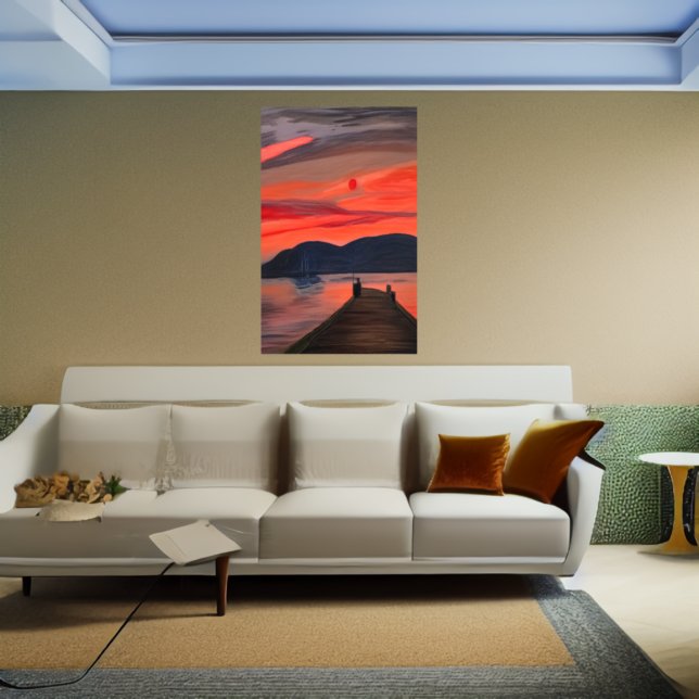 Evening by the lake | AI Art Poster (Creator Uploaded)