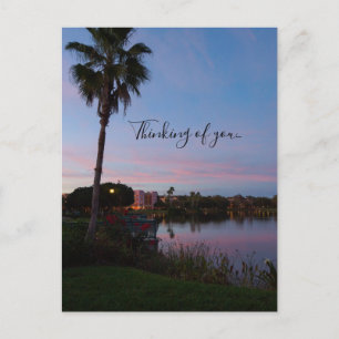 Evening By The Palm Tree Thinking Of You Postcard