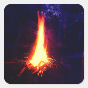 Evening Campfire Square Sticker