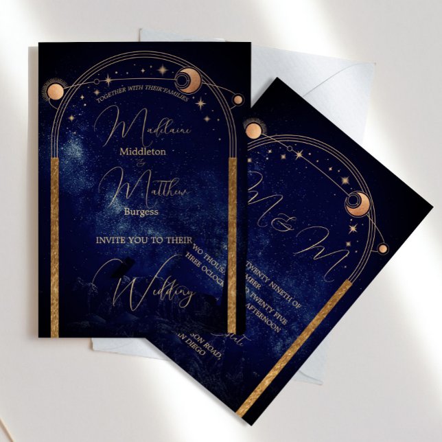 Evening Celestial Sky Elegant Wedding Invitation (Creator Uploaded)
