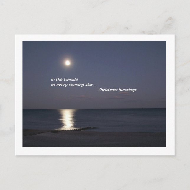 Evening Christmas Blessings Holiday Postcard (Front)
