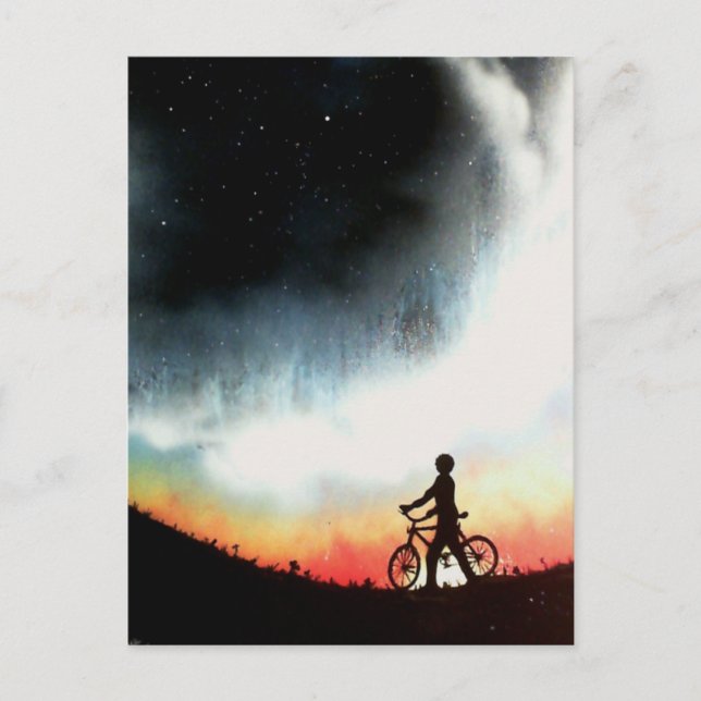 Evening Cyclist Postcard (Front)