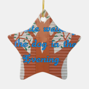 "Evening Dog Walk Dread" – I Hate Walking the Dog  Ceramic Tree Decoration