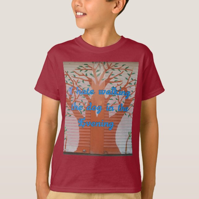 "Evening Dog Walk Dread" – I Hate Walking the Dog  T-Shirt (Front)
