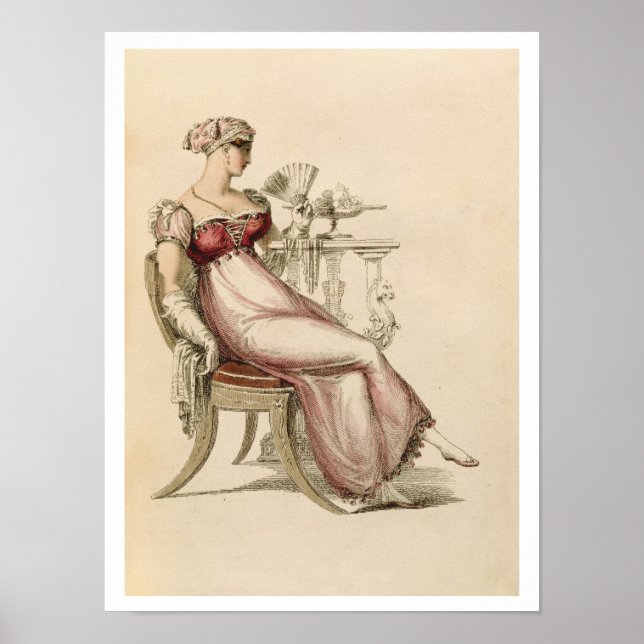 Evening dress or ball gown, fashion plate from Ack Poster (Front)