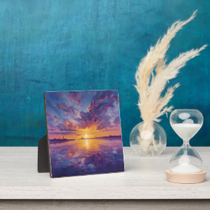 Evening Elegance – Colourful Sunset Over Water Fin Plaque