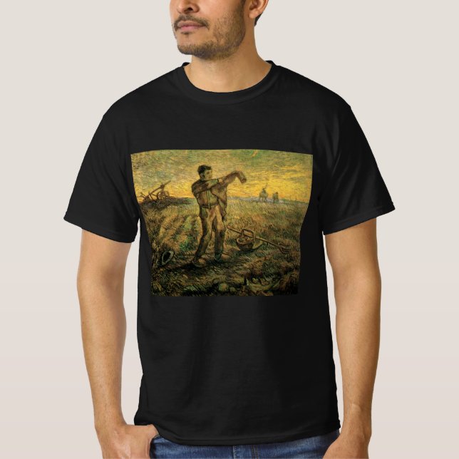 Evening - End of the Day by Vincent van Gogh T-Shirt (Front)