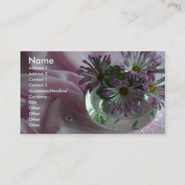 evening flowers business card (Front)