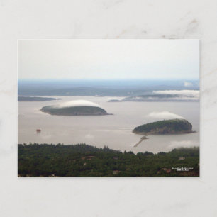 Evening Fog on Bar Harbour Islands Postcard