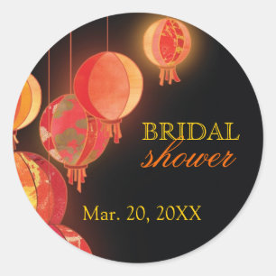 Evening Garden Lanterns Bridal Shower Classic Round Sticker