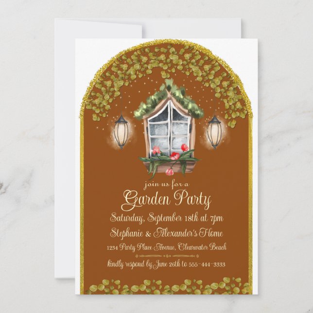 Evening Garden Party Invitation (Front)