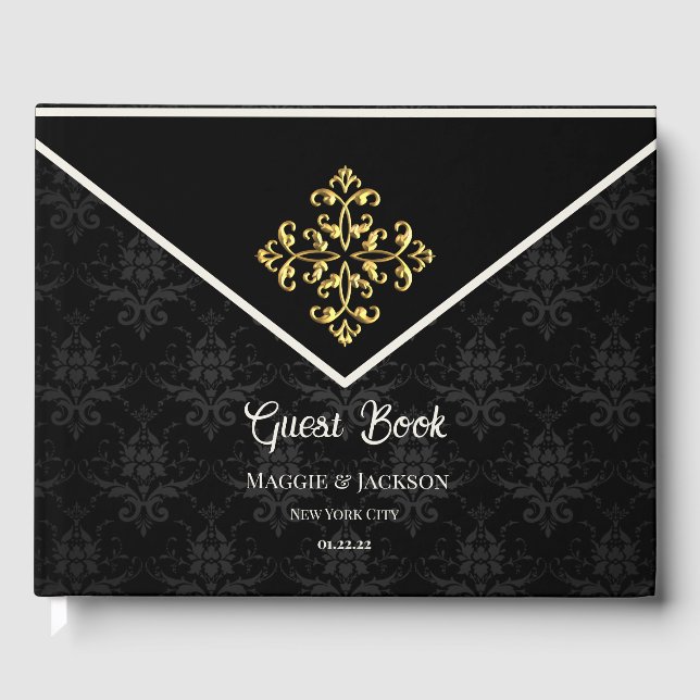 Evening Glam Wedding Guest Book (Front)