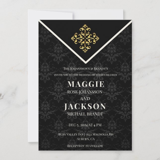 Evening Glam Wedding  Invitation (Front)