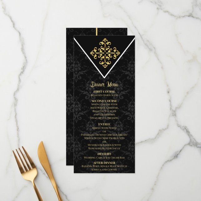 Evening Glam Wedding Menu (Front/Back In Situ)