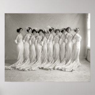Evening Gowns, 1910. Vintage Photo Poster