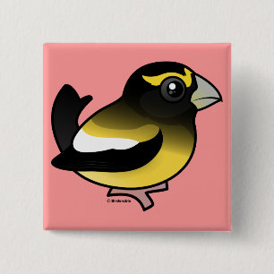Evening Grosbeak 15 Cm Square Badge