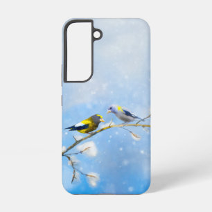 Evening Grosbeak Painting - Cute Original Dog Art Samsung Galaxy Case