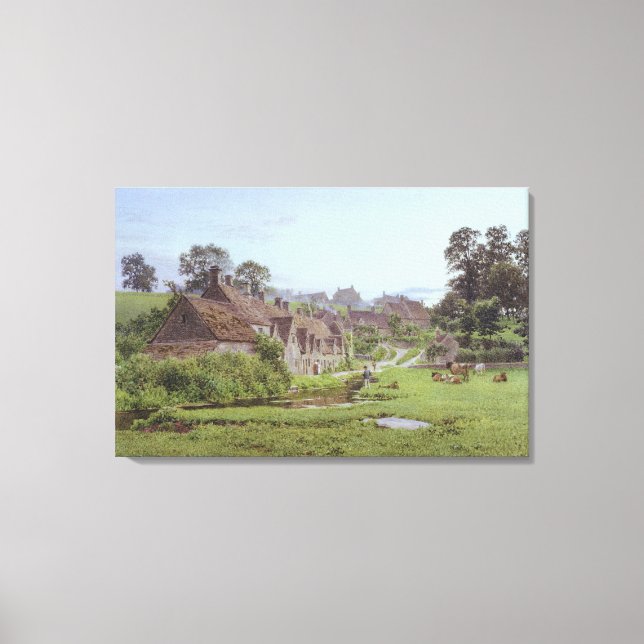 Evening in Arlington Row, Bibury, Gloucestershire Canvas Print (Front)