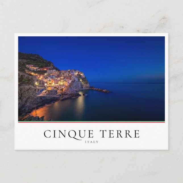 Evening in Manarola town, Cinque Terre, Italy Postcard (Front)