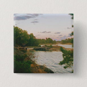 Evening in the swedish archipelago 15 cm square badge