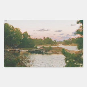Evening in the swedish archipelago rectangular sticker