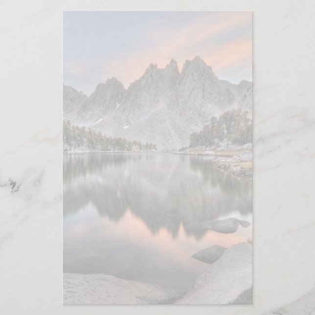 Evening Kearsarge Pinnacles Reflections Stationery (Front)