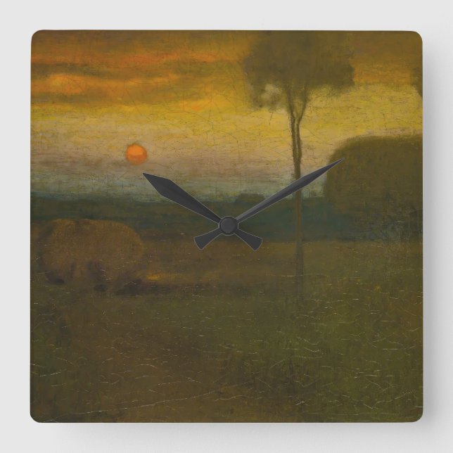 Evening Landscape by George Inness (1889) Square Wall Clock (Front)