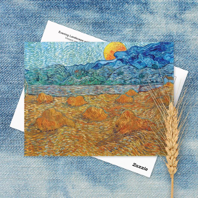 Evening Landscape Moon Vincent van Gogh Postcard (Creator Uploaded)