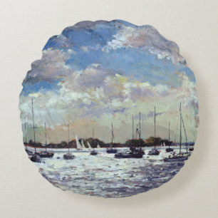 Evening Light Gulf of Morbihan 2002 Round Cushion
