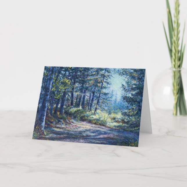 "Evening Light On the Trail" Blank Note Card (Front)