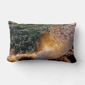EVENING LIGHT WITH BREAKING WAVES AT THE OCEAN LUMBAR CUSHION