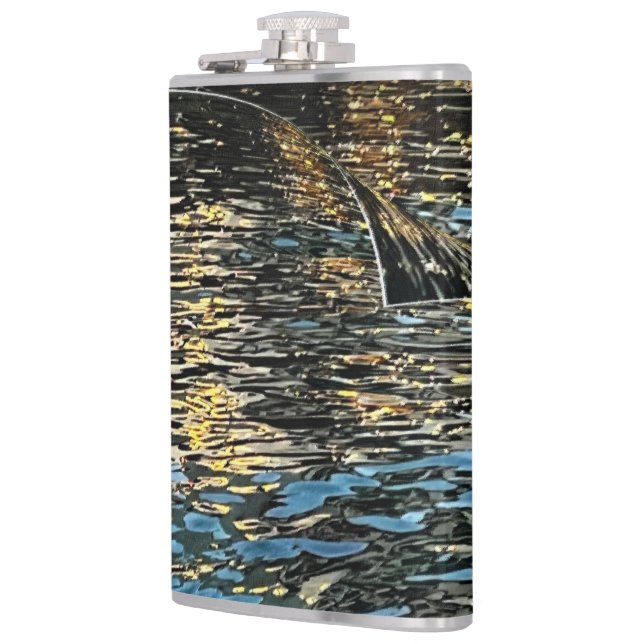Evening lights on the sea hip flask (Left)
